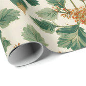 Vintage Mistletoe Botanical Christmas Pattern Cadeaupapier (Rol Hoek)