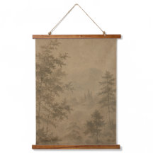 Vintage Misty Boslandschap Tapijt