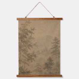 Vintage Misty Boslandschap Tapijt Hangend Wandkleed