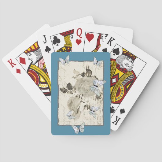 Vintage mit Schmetterlingen Pokerkaarten (Achterkant)