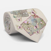 Vintage mit Schmetterlingen Stropdas (Opgerold)