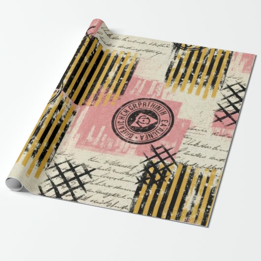 Vintage Mixed-Media Collage - Versleten Papier (Uitgerold)