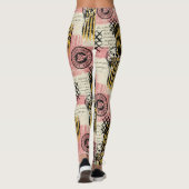 Vintage Mixed-Media Collage - Versleten Papier Leggings (Achterkant)