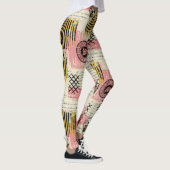 Vintage Mixed-Media Collage - Versleten Papier Leggings (Rechts)