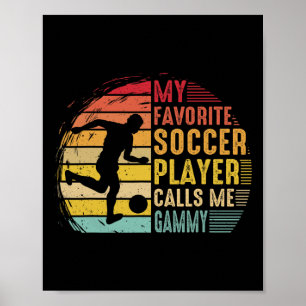Vintage M'n Favoriete Voetbalspeler Noemt Me Oma Poster