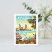 Vintage Mobile Alabama Briefkaart (Staand voorkant)