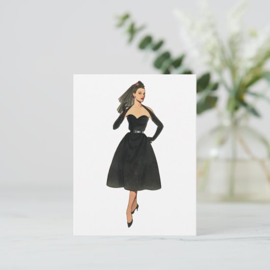 Vintage Mode Afbeelding Briefkaart (Staand voorkant)