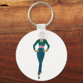 Vintage Mode Afbeelding Sleutelhanger (Voorkant)