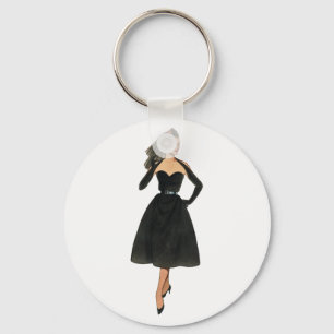 Vintage Mode Afbeelding Sleutelhanger