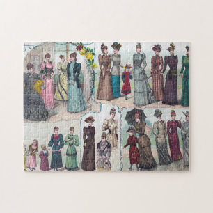 Vintage Mode Bord Puzzle Legpuzzel
