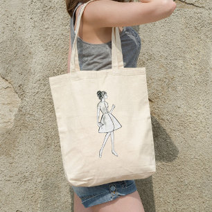 Vintage mode canvas tas vrouw