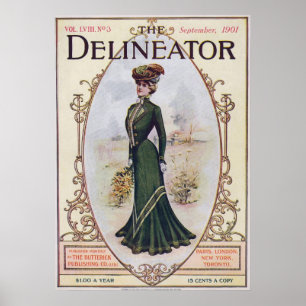 Vintage Mode magazine Hoesje uit 1901 Poster