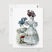 Vintage: Mode Parijs 1830 Briefkaart (Voorkant / Achterkant)