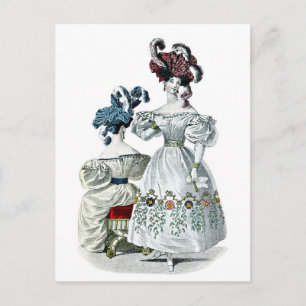 Vintage: Mode Parijs 1830 Briefkaart