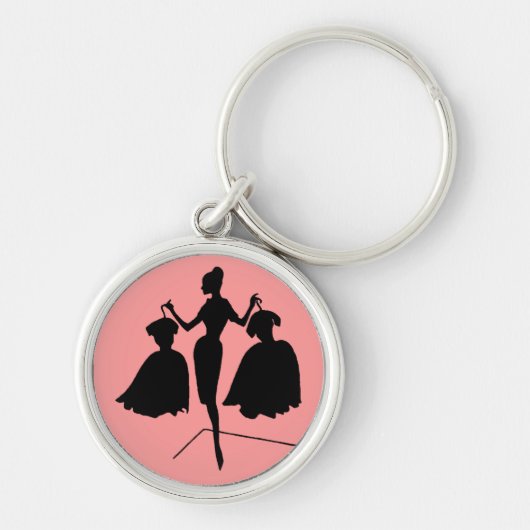 Vintage Mode Silhouet Sleutelhanger (Voorkant)