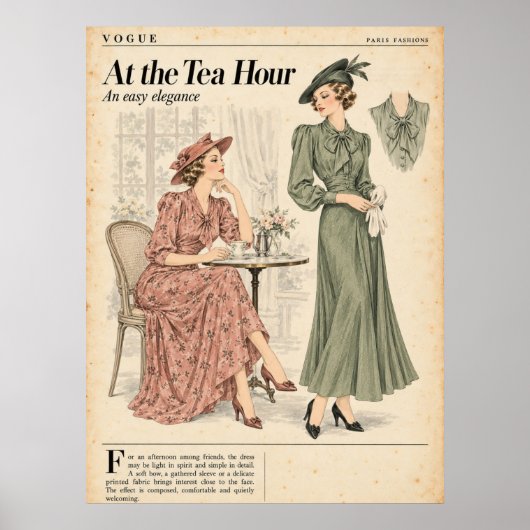 Vintage modebladmateriaal, Retro mode Poster (Voorkant)