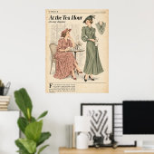 Vintage modebladmateriaal, Retro mode Poster (Thuiskantoor)