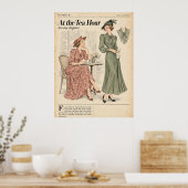 Vintage modebladmateriaal, Retro mode Poster (Keuken)