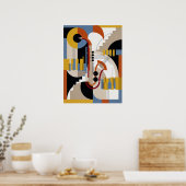 Vintage Modern Art Deco Jazz Poster (Keuken)