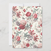 Vintage Modern Floral Wedding Invitation Kaart (Achterkant)