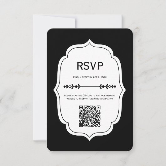 Vintage Modern Gingham Wedding RSVP Cards (Voorkant)