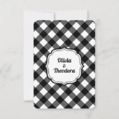 Vintage Modern Gingham Wedding RSVP Cards Kaartje (Achterkant)
