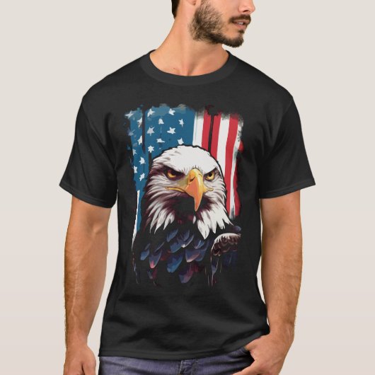 vintage modern kreativ retro adler usa t-shirt (Voorkant)