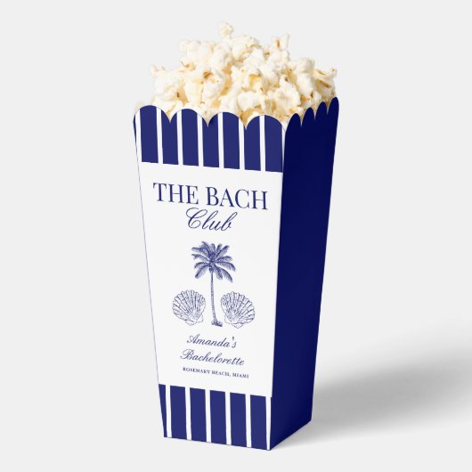 Vintage Modern Navy Beach Bachelorette Club Bedankdoosjes (Popped)