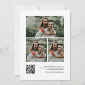 Vintage Modern Photo Collage QR Code Wedding Kaart (Achterkant)