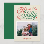 Vintage Modern Photo Xmas card Feestdagenkaart (Voorkant / Achterkant)