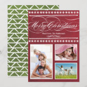 Vintage Modern Rode Schoolbord Fotokaart Feestdagenkaart (Voorkant / Achterkant)