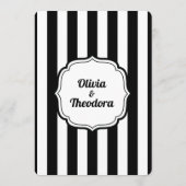Vintage Modern Stripe wedding invitation Kaart (Achterkant)