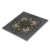 Vintage-Moderne Bloemengeometrie Tegeltje (Zijkant)
