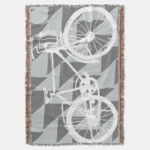 Vintage Moderne Fiets Grijs en Wit Patroon Deken (Voorkant Verticaal)