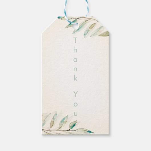 Vintage Moderne Groene Elementen Eucalyptusbladere Cadeaulabel (Voorkant)