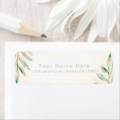 Vintage Moderne Groene Elementen Eucalyptusbladere Etiket (Insitu)