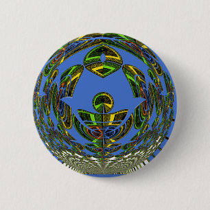 Vintage moderne motief ronde button 5,7 cm