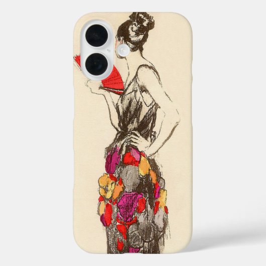 Vintage modevrouw met een lentejurk Case-Mate iPhone case (Achterkant)