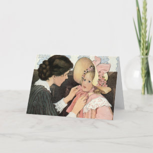 Vintage Moeder en Kind door Jessie Willcox Smith Kaart
