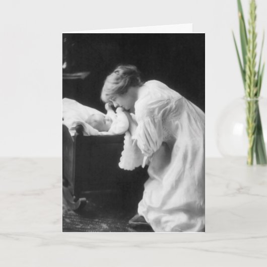 Vintage Moeder en Kind Kaart (Voorkant)