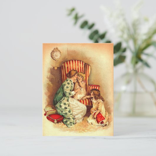 Vintage Moeder en Kinderen - Moederdag Briefkaart (Staand voorkant)