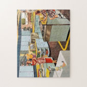 vintage moeder en meisje legpuzzel (Verticaal)