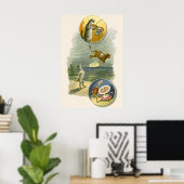 Vintage Moeder Goose Nursery Rhyme Hey Diddle Poster (Thuiskantoor)