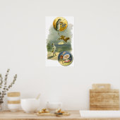 Vintage Moeder Goose Nursery Rhyme Hey Diddle Poster (Keuken)