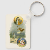 Vintage Moeder Goose Nursery Rhyme Hey Diddle Sleutelhanger (Achterkant)