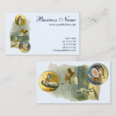 Vintage Moeder Goose Nursery Rhyme Hey Diddle Visitekaartje (Voorkant / Achterkant)