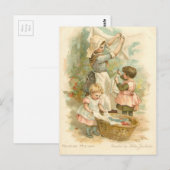 Vintage Moeder helpen Briefkaart (Voorkant / Achterkant)