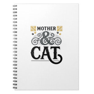 Vintage Moeder Kat T-shirt Ontwerp voor Kat Moeder Notitieboek