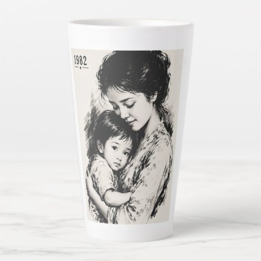 Vintage Moeder & Kind 1982 Latte Mok (Voorkant)