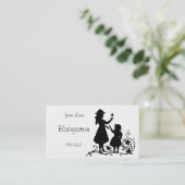 Vintage Moeder Kind Babysitter Visitekaartje (Staand voorkant)